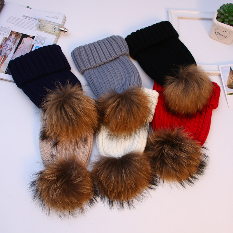 Korean autumn and winter new style pom-pom knitted cap for women, fashionable woolen cap, earphone guard, pom-pom warm cap