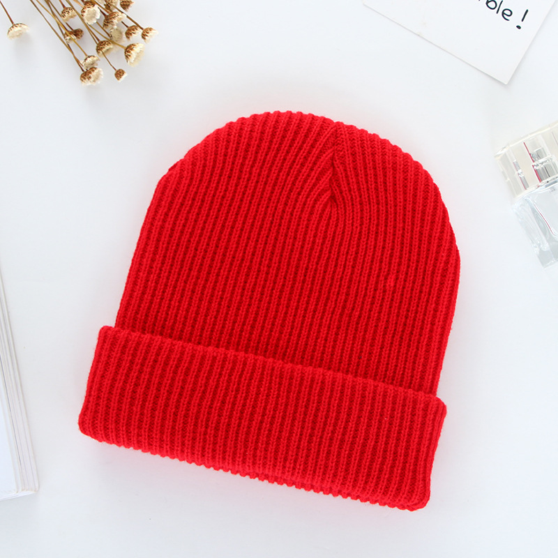 Rolled thick pullover cap, winter Korean-style woolen cap for both men and women, warm knitted cap manufacturer in stock wholesale 72 details Picture