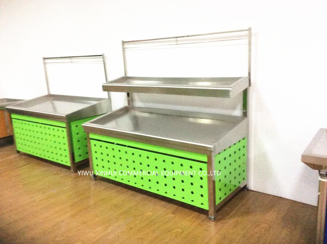 Fruit and vegetable shelves, single and double-layer fruit and vegetable storage racks, supermarket shelves, vegetable wholesale display racks details Picture