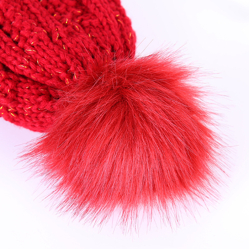 Wholesale of new Korean version thickened and fleece knitted caps for women's double-layer warm woolen hat accessories Specification image