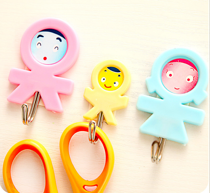 强力卡通可爱粘钩 三口之家挂钩 三个装 一家三口挂钩 特价批发