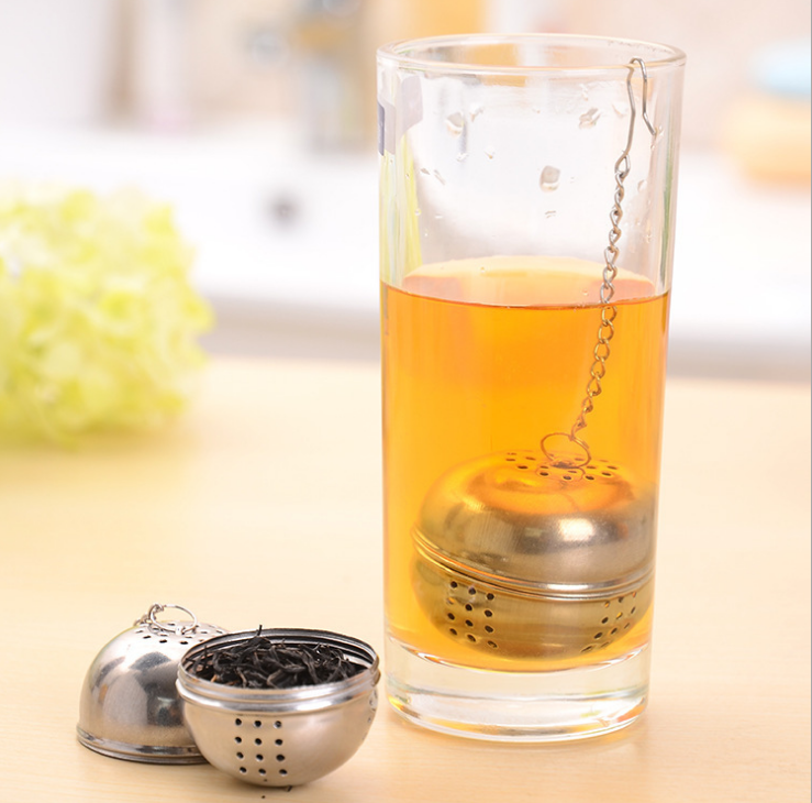 Wholesale of household stainless steel tea brewing balls, hanging tea filters, creative tea strainers and hot pot seasoning balls details Picture