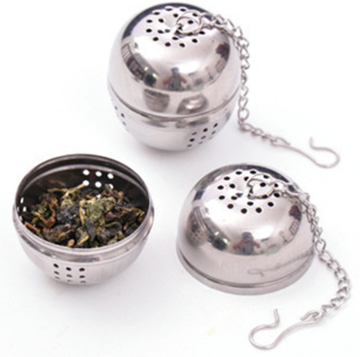 Wholesale of household stainless steel tea brewing balls, hanging tea filters, creative tea strainers and hot pot seasoning balls