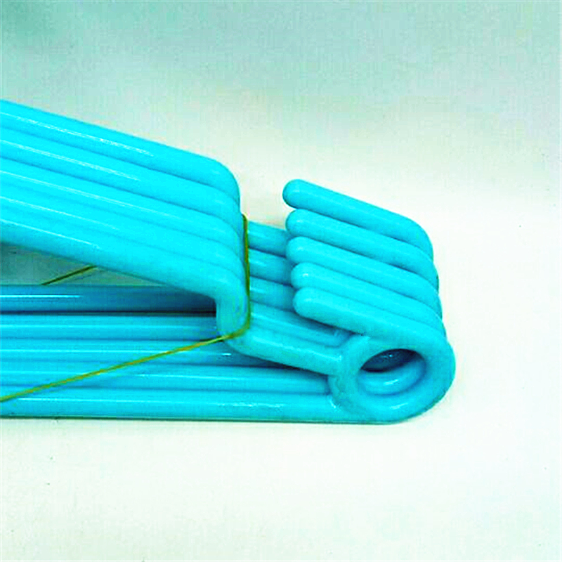 Thickened shoulder seamless plastic adult clothes hanger, household clothes rack, support hook, anti-slip cooling clothes hanger Specification image