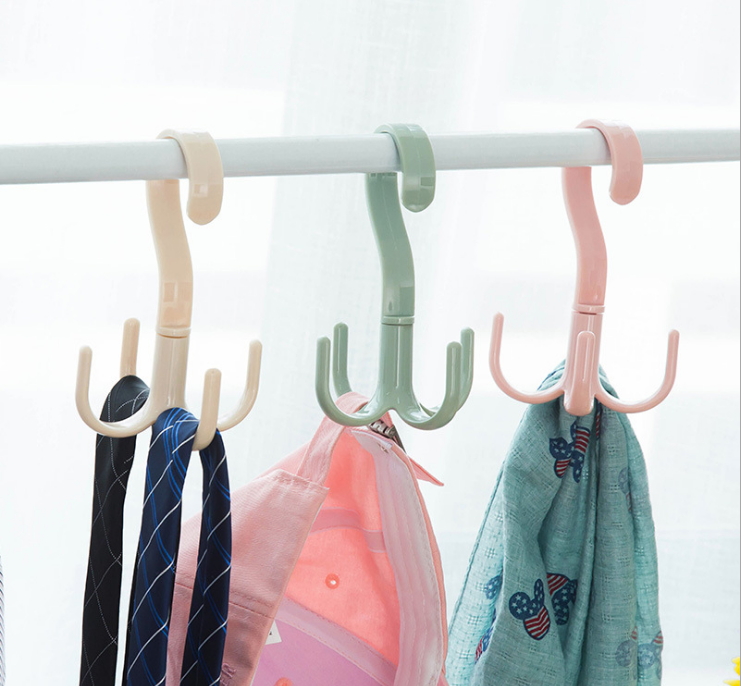 2188 Multi-purpose scarf hanger, belt and bag storage rack, plastic clothes hanging rack, S-hook hanging rack