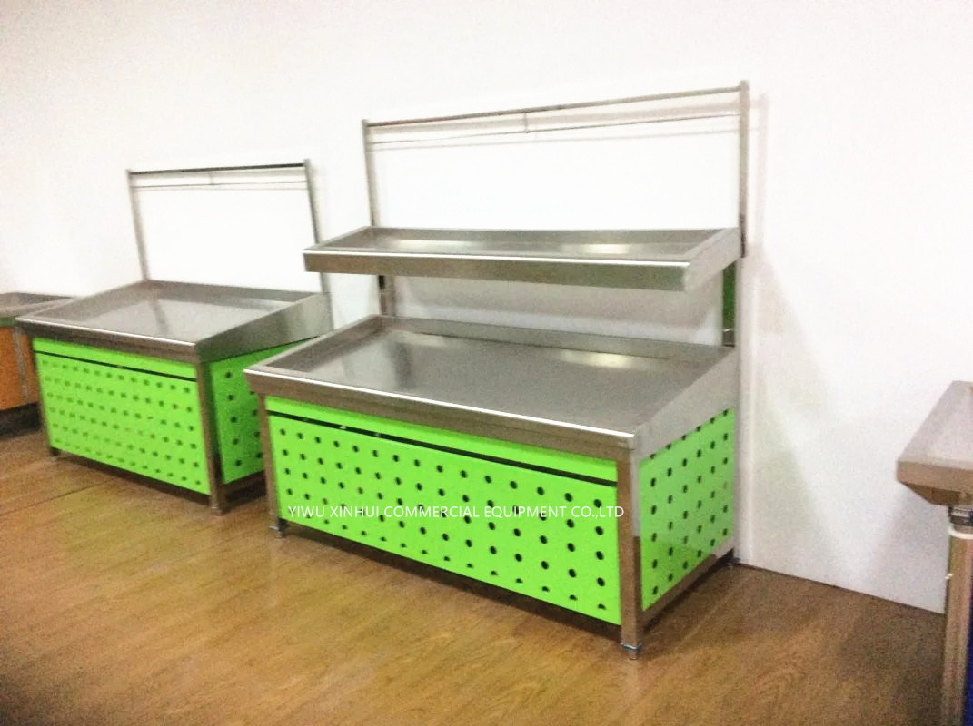 Fruit and vegetable racks, single and double-layer fruit and vegetable storage racks, supermarket shelves, vegetable wholesale display racks details Picture
