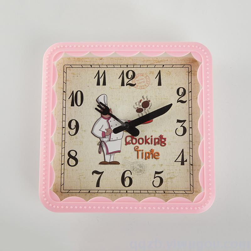 精品卡通方形壁挂钟 简约时尚客厅办公室挂钟钟表厂家产品图