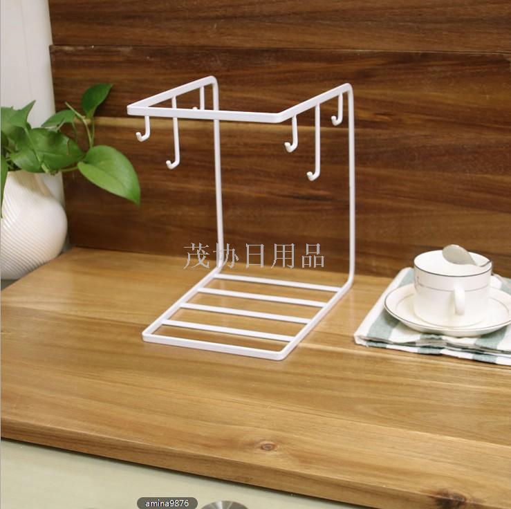 6-hook coffee cup holder with tray for storage in the living room and kitchen. Coffee cup holder with handle for storage details Picture