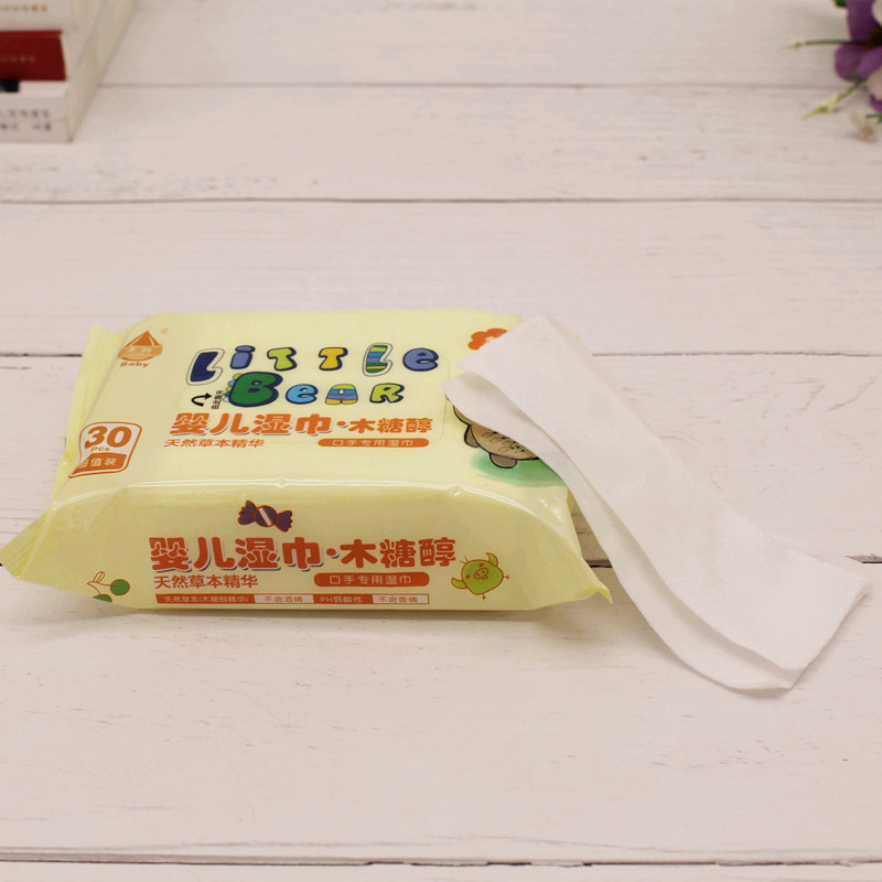 湿纸巾30片装抽式湿巾百货批发婴儿手口湿巾30抽便携装产品图