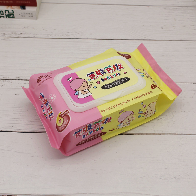 婴儿湿巾湿纸巾宝宝bb柔湿巾新生儿儿童手口湿巾纸80抽带盖产品图