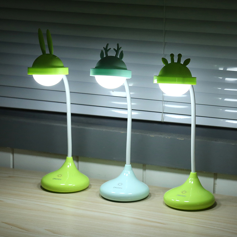 Cartoon cute rabbit touch two-level dimming desk lamp for student dormitory USB charging eye-protecting study and writing desk lamp Specification image