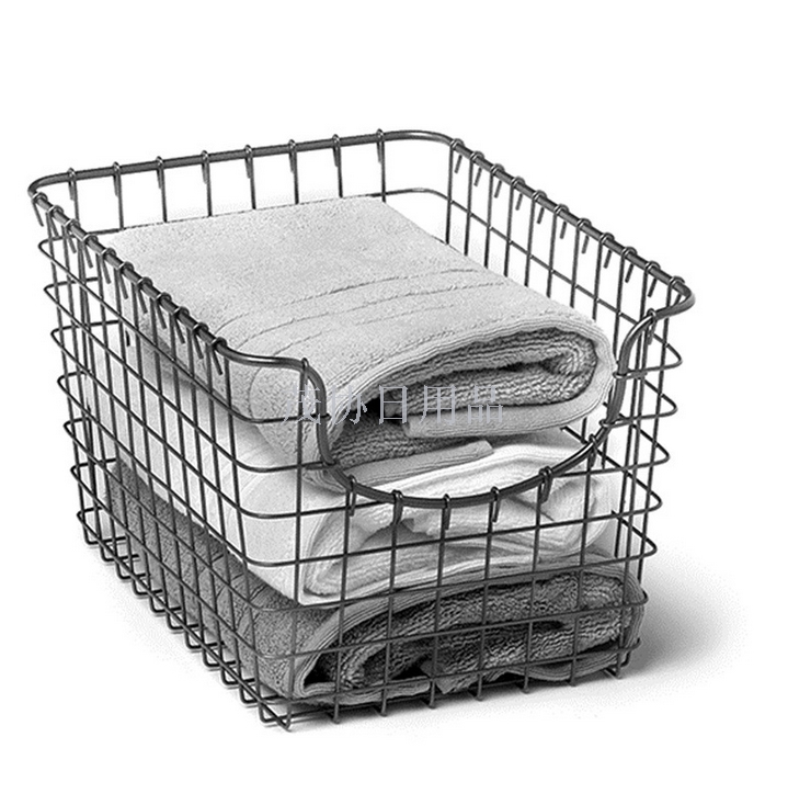 Spot Japanese home iron storage box grocery storage basket Iron debris storage basket new zakka