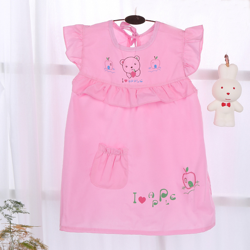 Yiwu quality children's aprons, waterproof drawing clothes, boys' and girls' children, babies can wear the coveralls inside out when eating, kindergarten Application Scenario