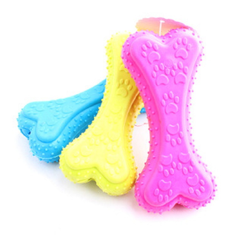 Yabei Pet Toys Non-toxic TPR rubber solid footprint compressed Biscuits Chewing and grinding toys wholesale 68g