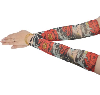 花臂袖刺青无缝防晒手套袖骑行跑男冰丝袖水兵舞纹身袖套