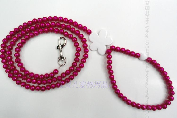 Colorful bead cat and dog leash, pet pearl leash, dog colorful bead leash, bead chain, dog chain Application Scenario