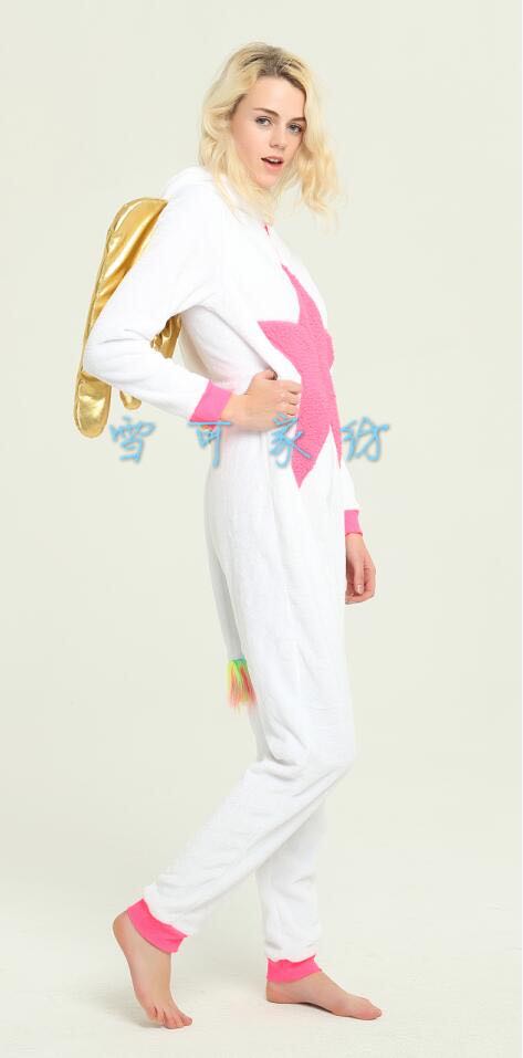 Animal pajamas with zipper style, white Tianma unicorn golden wing home wear details Picture
