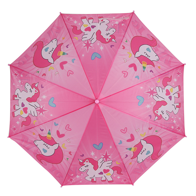 独角兽雨伞独角兽儿童雨伞儿童弯柄折叠雨伞学生外贸爆款雨伞产品图
