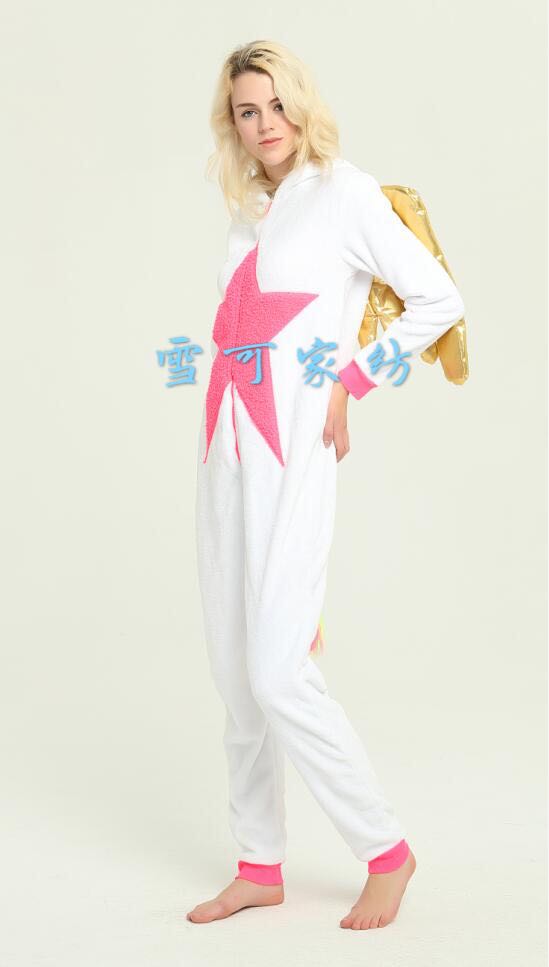 Animal pajamas with zipper style, white Tianma unicorn golden wing home wear