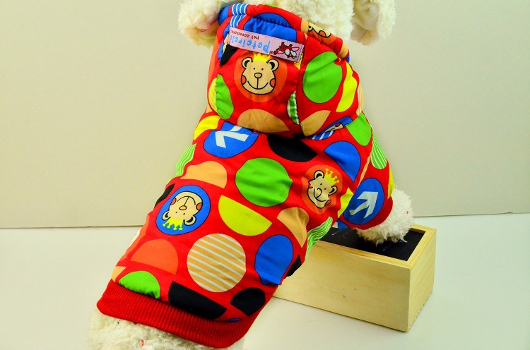 2015CWQ Autumn and Winter Sweet Little Bear cotton-padded jacket three-color thickened dog clothing and pet supplies wholesale Specification image