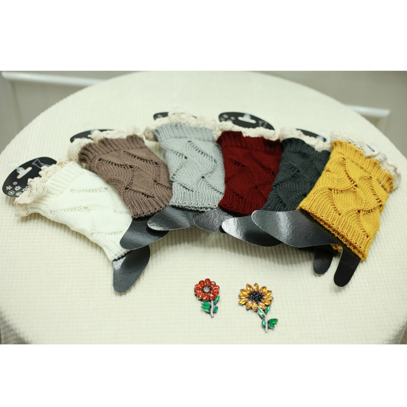 韩国女袜子宽松毛线袜套针织时尚腿套秋冬脚套可爱袜筒堆堆袜