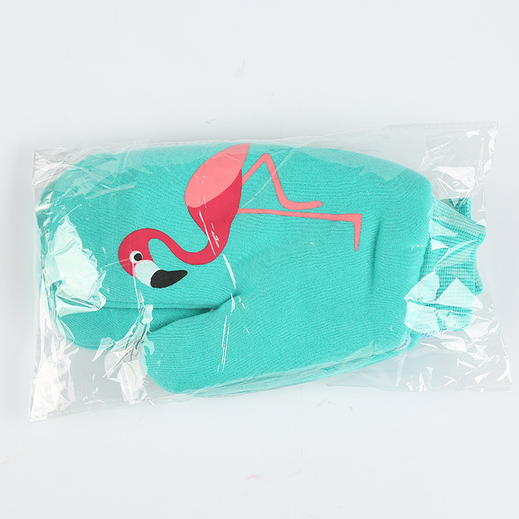 冬季加绒保暖手套批发 卡通原宿日系学生挂脖连指手套产品图