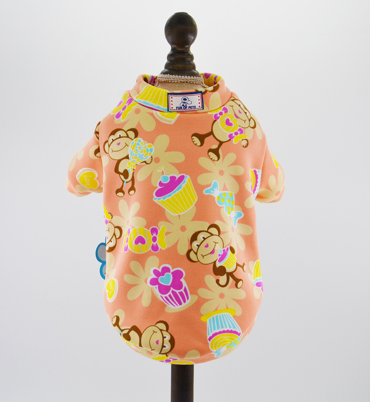 16CQ Special Offer: Autumn and Winter new cartoon printed non-fleece sweatshirt, short style, 6 colors to choose from, dog clothing and pet clothing Application Scenario