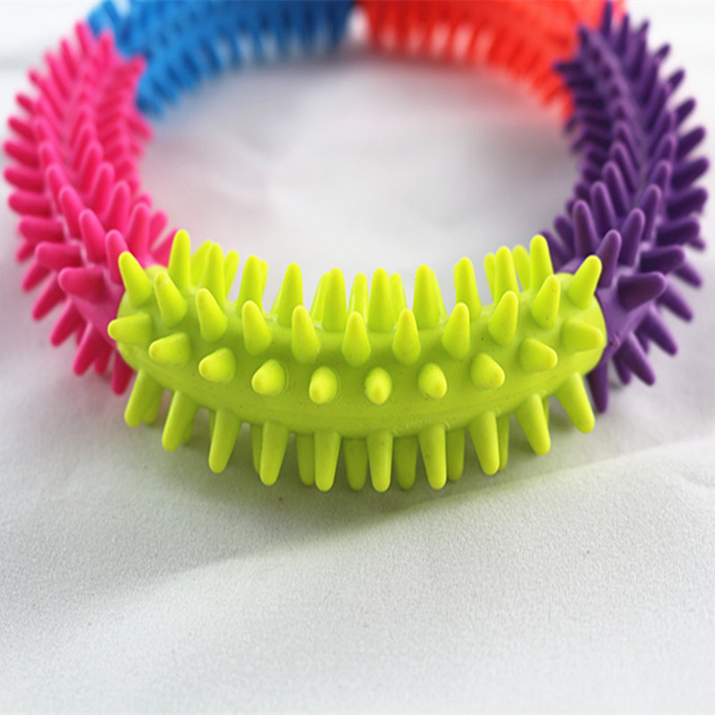 TPR pet toys with five-color spines, dog toys and supplies, non-toxic rubber toys for chewing, grinding and strengthening teeth details Picture