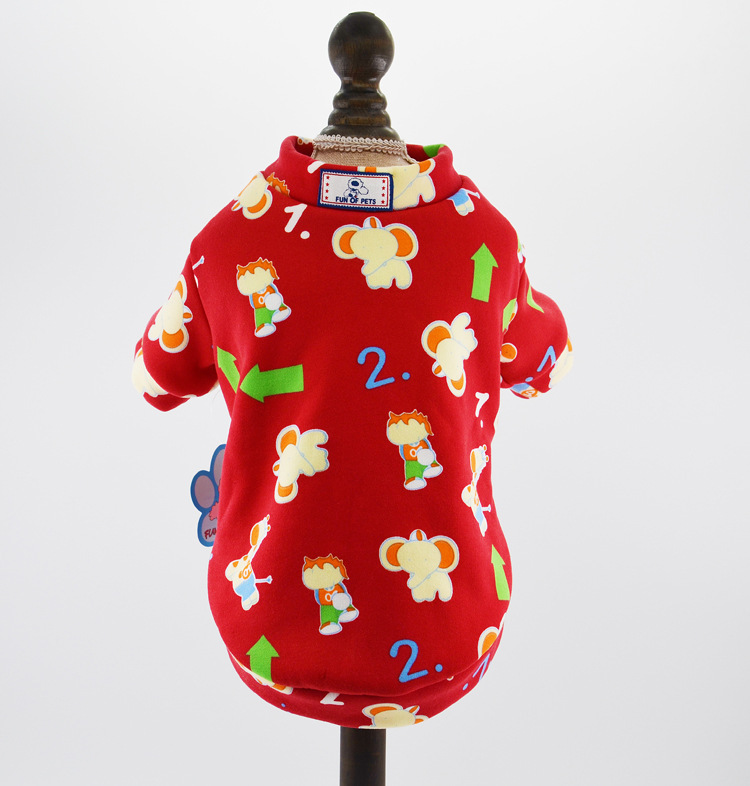 16CQ Special Offer: Autumn and Winter new cartoon printed non-fleece sweatshirt, short style, 6 colors to choose from, dog clothing and pet clothing Specification image