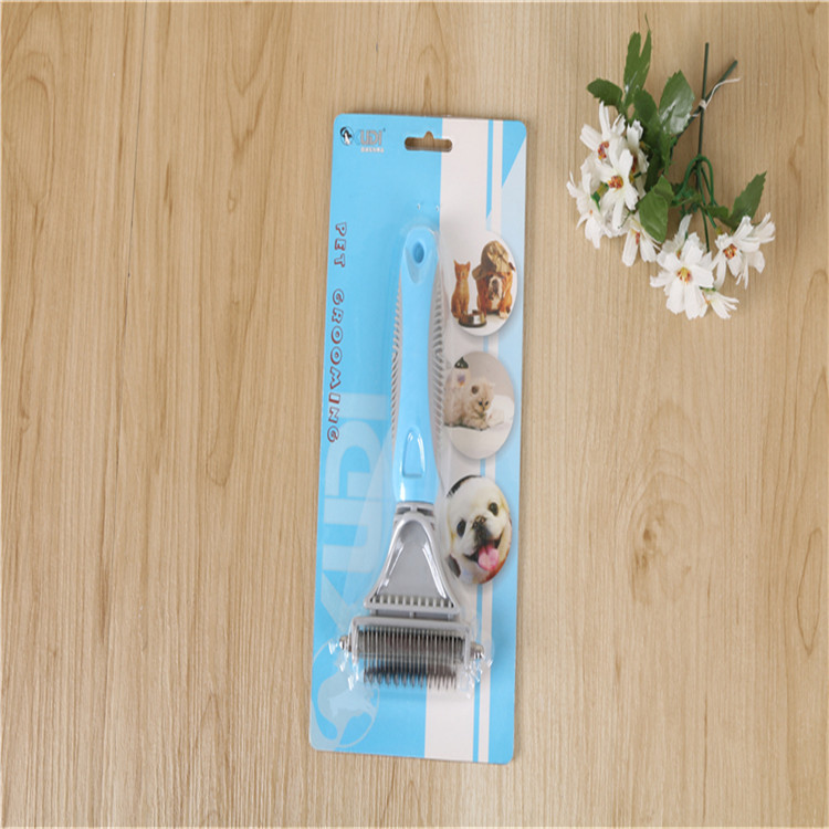 Factory direct sales of pet combs, double-sided knotted rake combs, pet combs, dog knotted combs, knotted hair removal brushes details Picture