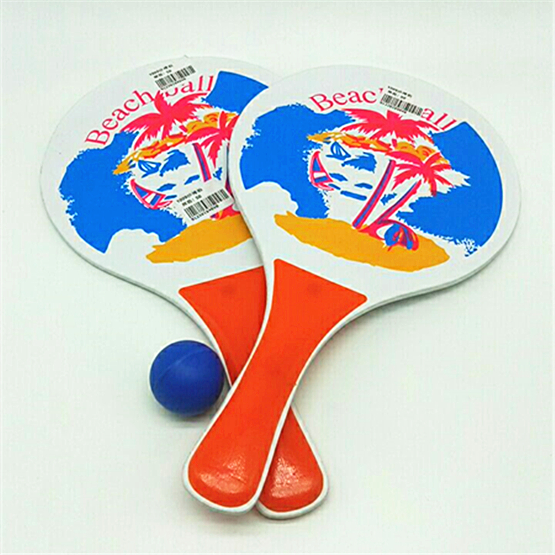 Badminton racket shuttlecock racket featherboard three-hair racquet thickened solid wood children outdoor fitness sports beach toys