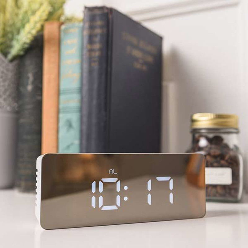 New clock creative digital display multi-function mirror alarm clock temperature display LED clock