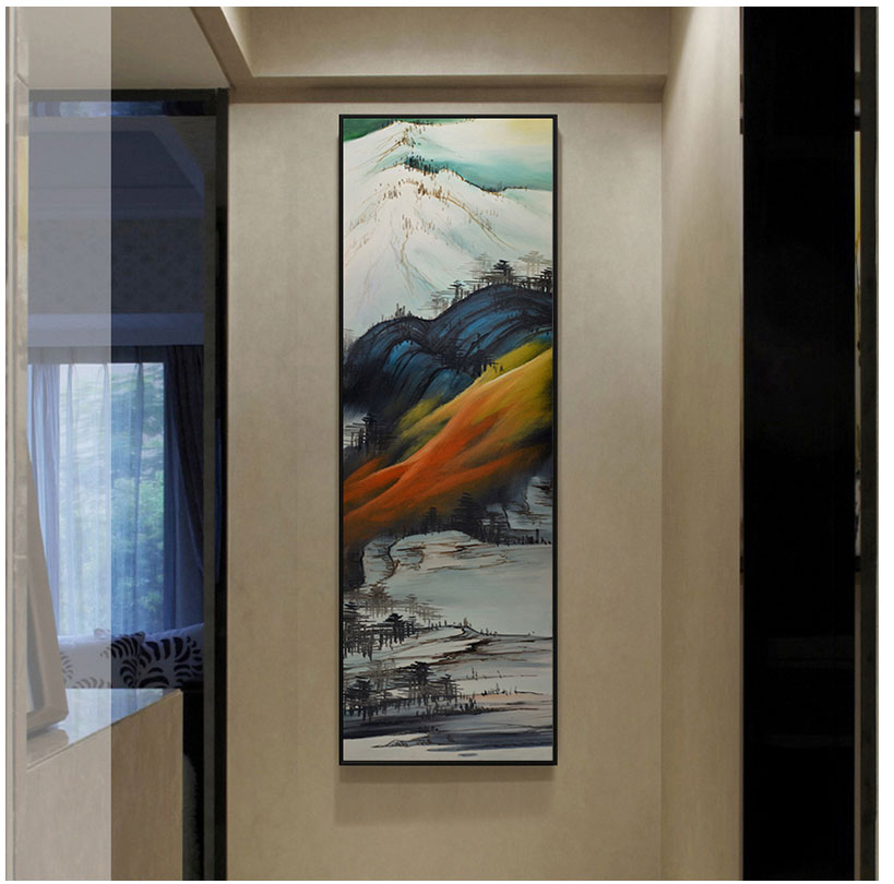 新中式水墨抽象客厅装饰画玄关餐厅书房山水挂画壁画