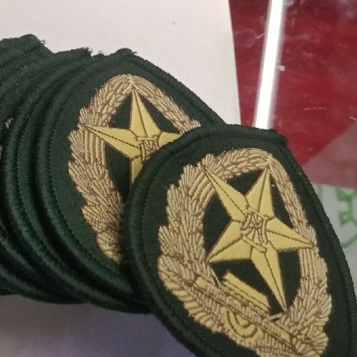博世商标辅料 军训帽徽 帽标 机织标 包边 锁边 绣花 布标