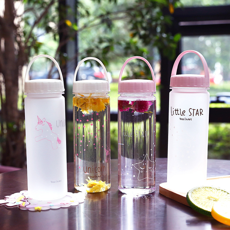 青壹坊新品 独角兽my bottle手提盖水壶（塑料）创意杯子水杯批发