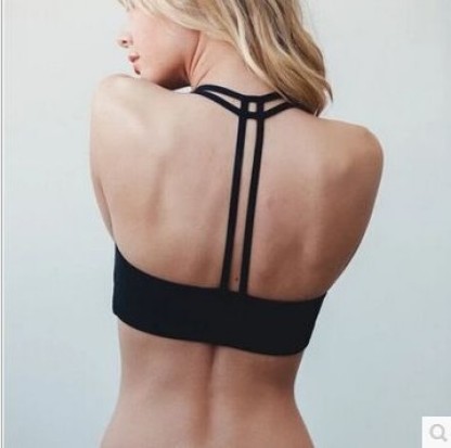 European and American style sexy back sports bra breathable women without underwire wrap chest vest yoga clothing top