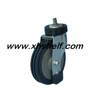 Customized 4 "5" universal caster supermarket trolley shopping cart wheel polyurethane three-line elevator wheel details Picture
