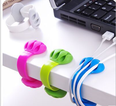 桌面插头电线整理固定夹 集线器电源线绕线器卡扣理线器