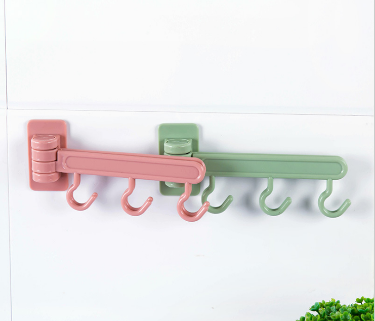 Rotatable adhesive hook, kitchen wall, door, rear adhesive hook, bathroom, toilet, nail-free wall towel rack Application Scenario