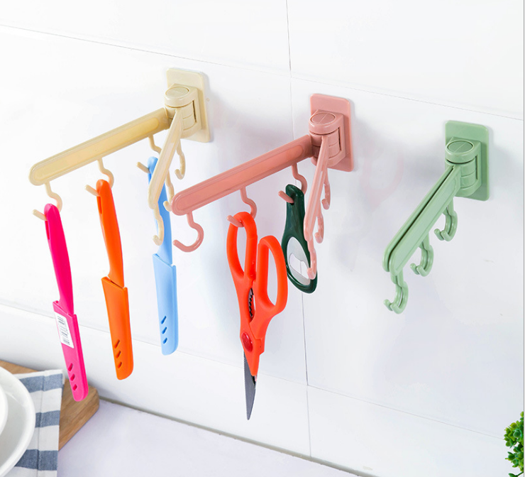 Rotatable adhesive hook, kitchen wall, door, rear adhesive hook, bathroom, toilet, nail-free wall towel rack