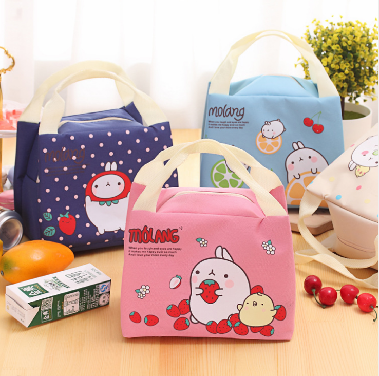韩版卡通手提饭盒袋保温袋 便当包日本饭盒包带饭包手提袋帆布包