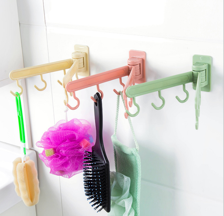 Rotatable adhesive hook, kitchen wall, door, rear adhesive hook, bathroom, toilet, nail-free wall towel rack details Picture