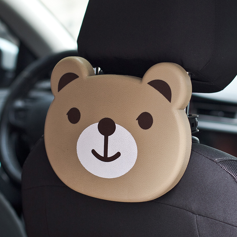 卡通动物车载杯架 车用多功能收纳折叠置物架车用餐盘饮料架