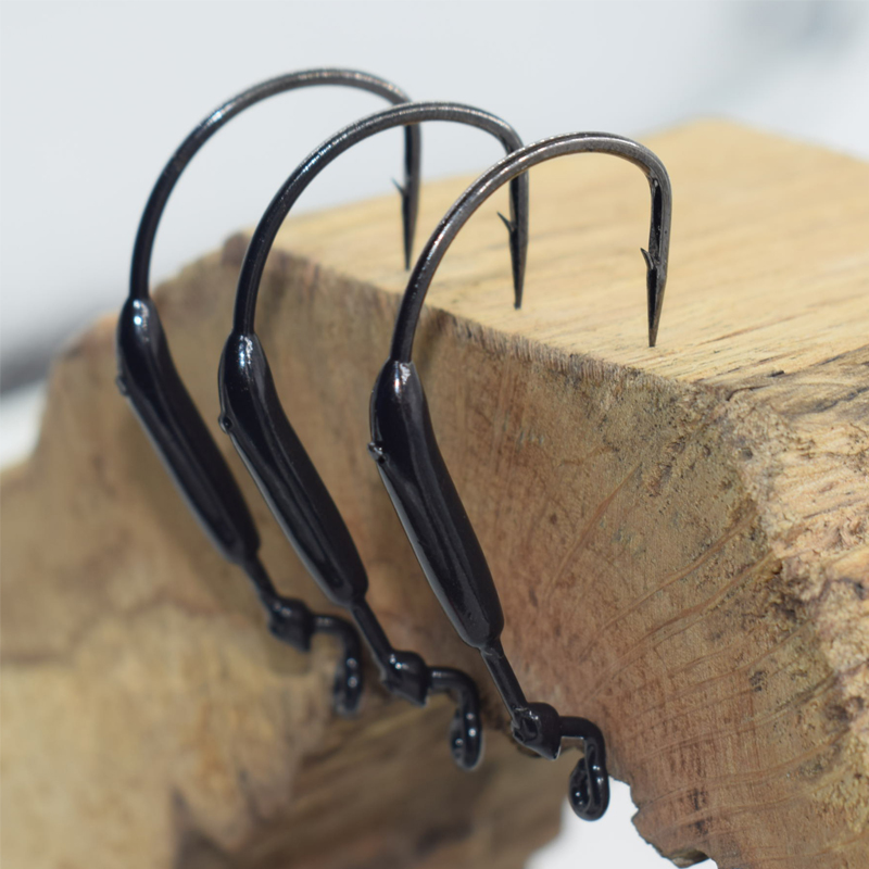 Mustad Mousda Norwegian hook counterweight crank hook 38101W lead head hook 1.7g3.5g decoupling proof Specification drawing