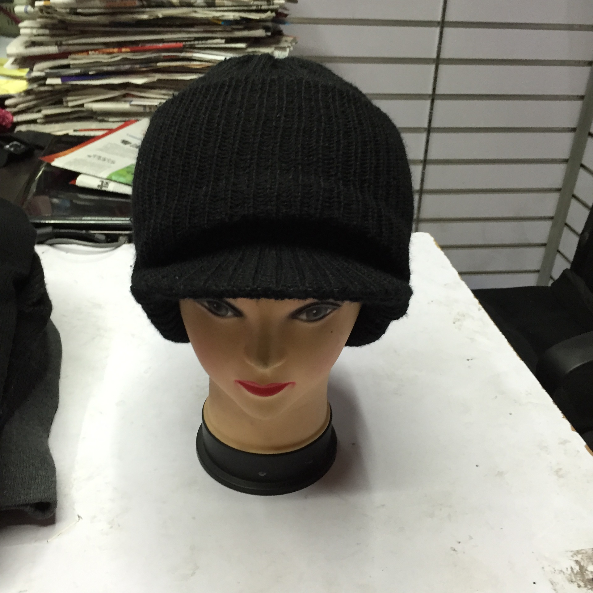 Single-Hole Zipper Knitted Hat Male Windproof Foreign Trade Yiwu Foreign Trade International Trade City Hat Wholesale Specification drawing