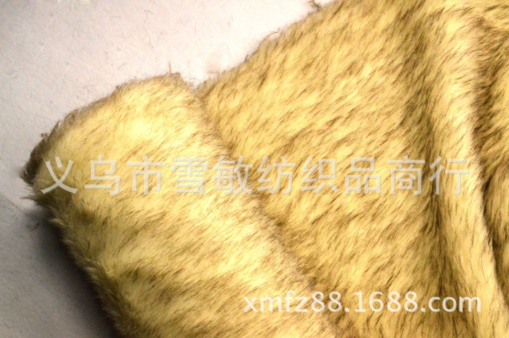 Beige coffee tip artificial plush fur clothing fabric, Santa Claus fabric