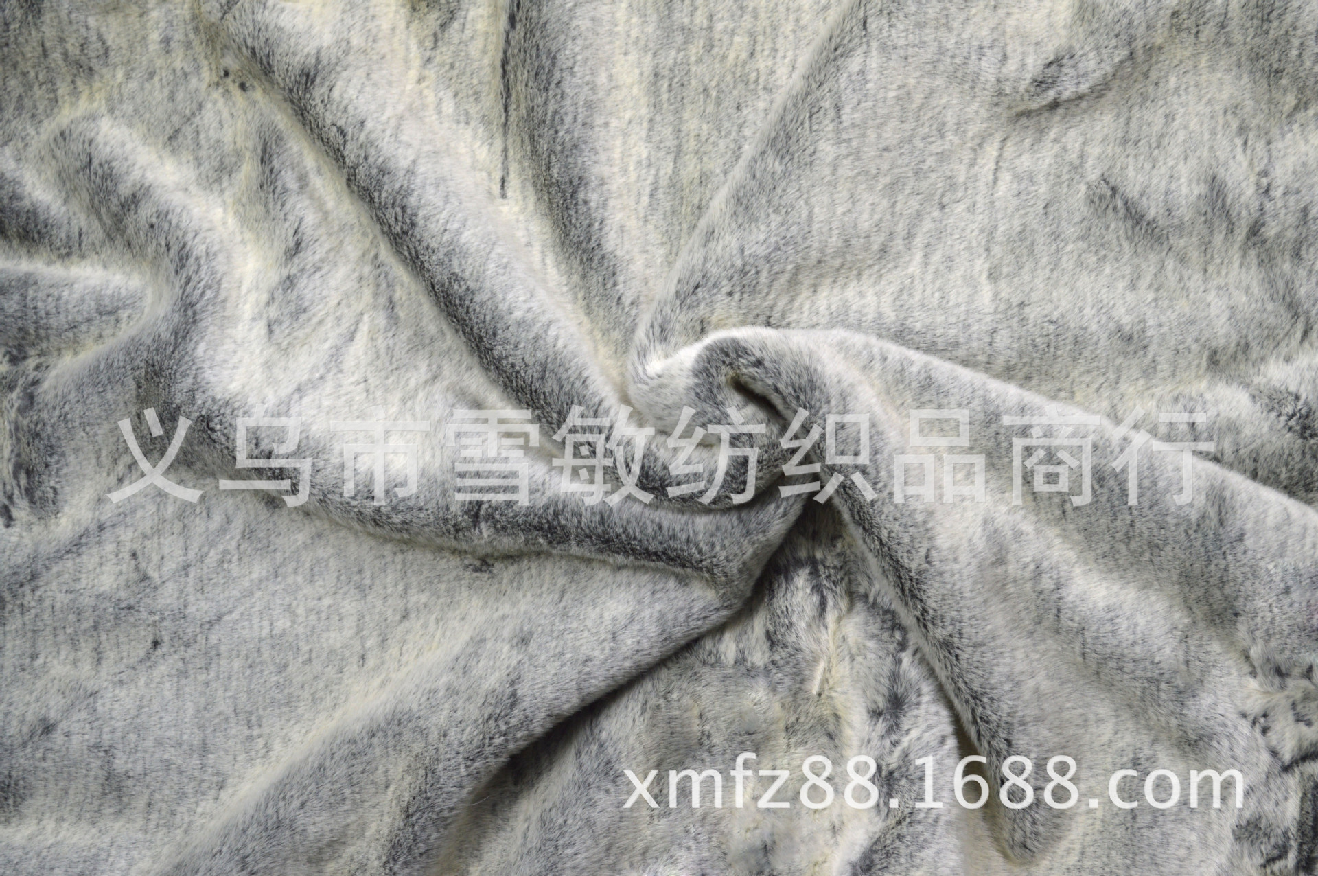 Grey faded white rabbit plush artificial fur, Cixi fur clothing fabric, fur collar fabric