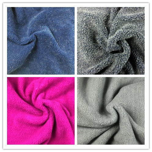 Pure color lambskin factory direct sales of plush fabric clothing with black inner fabric and suede composite material
