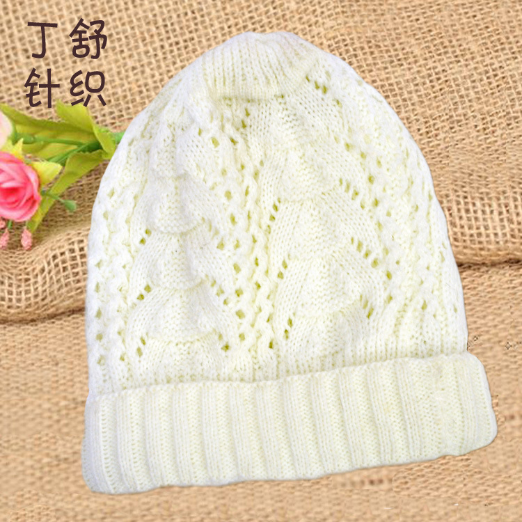 Hot Korean Knitted Woolen Hat Twist Twist Double Flanged Rough Needle Hat Yiwu Foreign Trade Factory Direct Sales Specification drawing