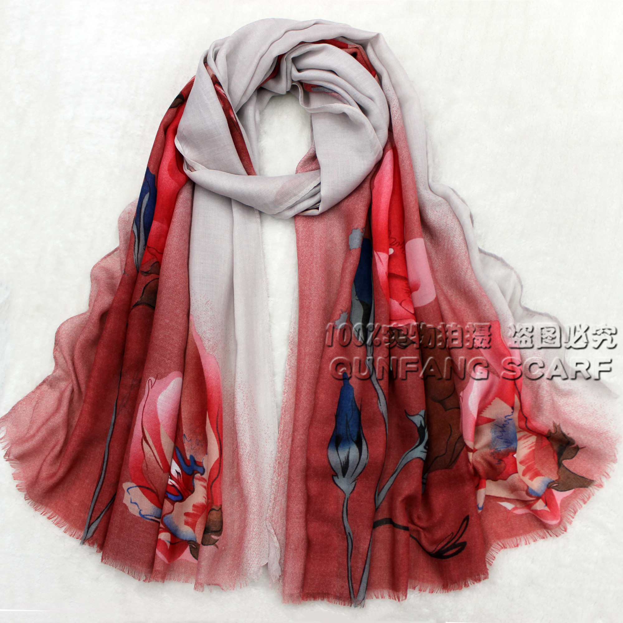 New scarf wholesale rose cotton printed scarf colorful printed scarf women's long scarf shawl